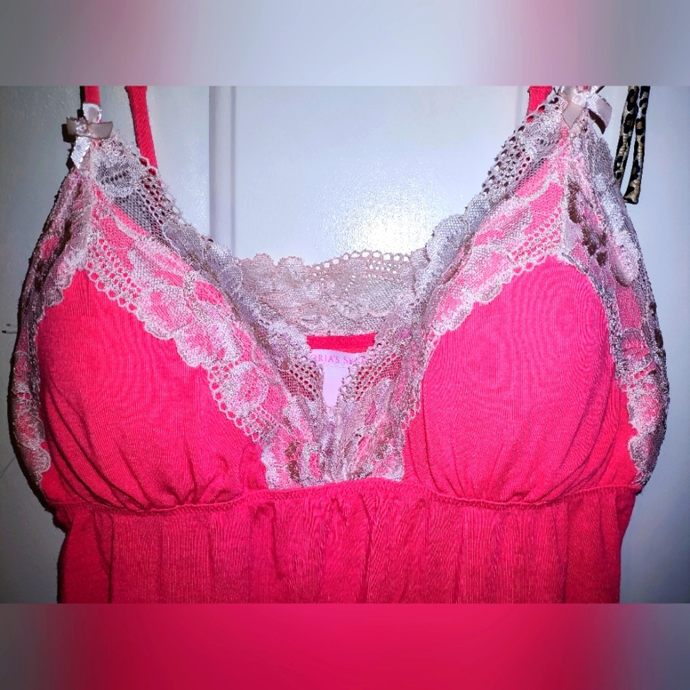 VICTORIAS SECRET Babydoll lacey Pink Lingerie szM